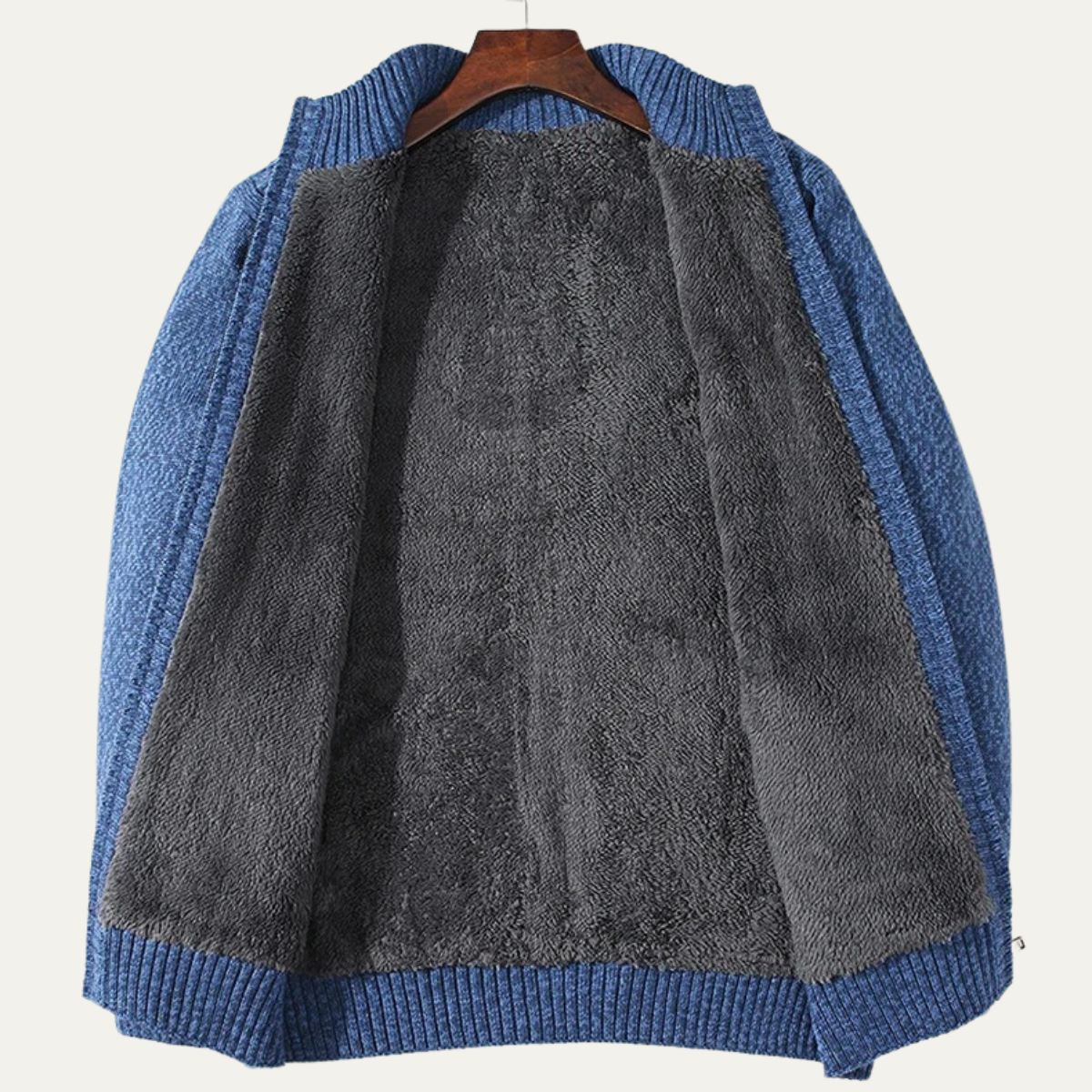 Men's Wool Fleece Zip Cardigan