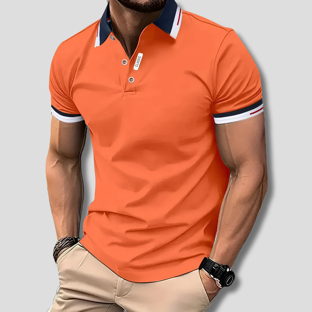 Men's Polo Shirt Cotton Classic Fit White - VibreMode