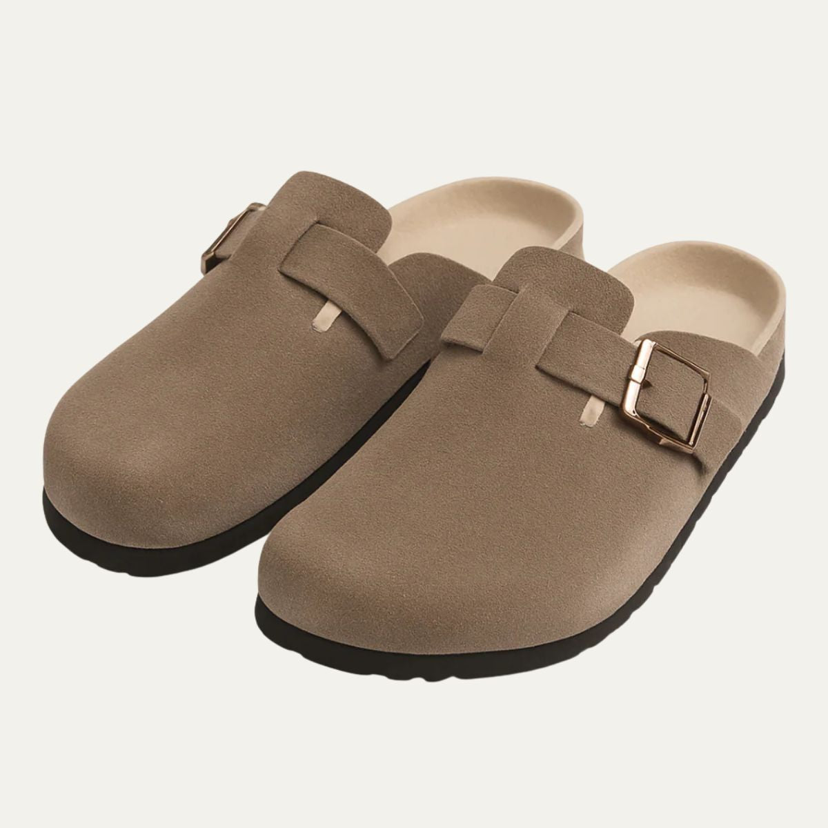 Men's Suede Moccasin Slippers Khaki