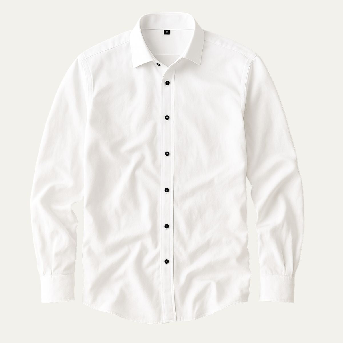 Men's Linen Tailored Shirt Contrast Buttons