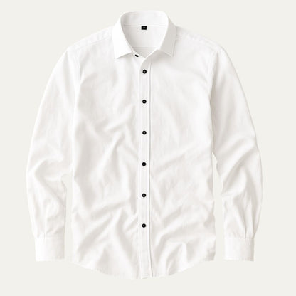 Men's Linen Tailored Shirt Contrast Buttons