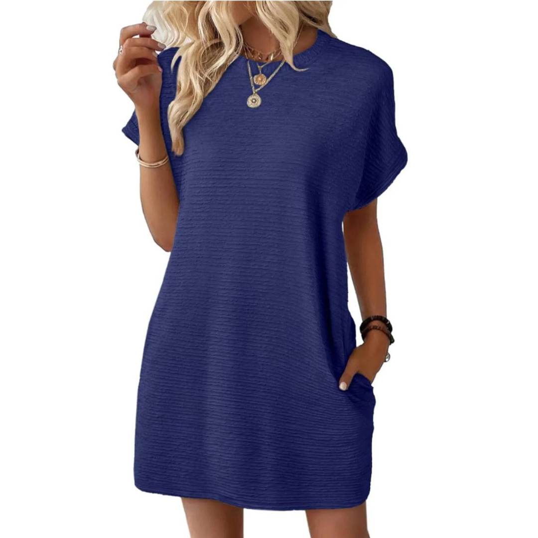 Bright Women's Casual Short Sleeve Mini Dress