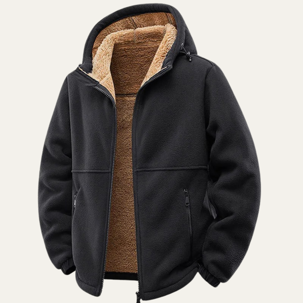 Men's Soft Shell Hooded Jacket Fleece Lined Thick Winter