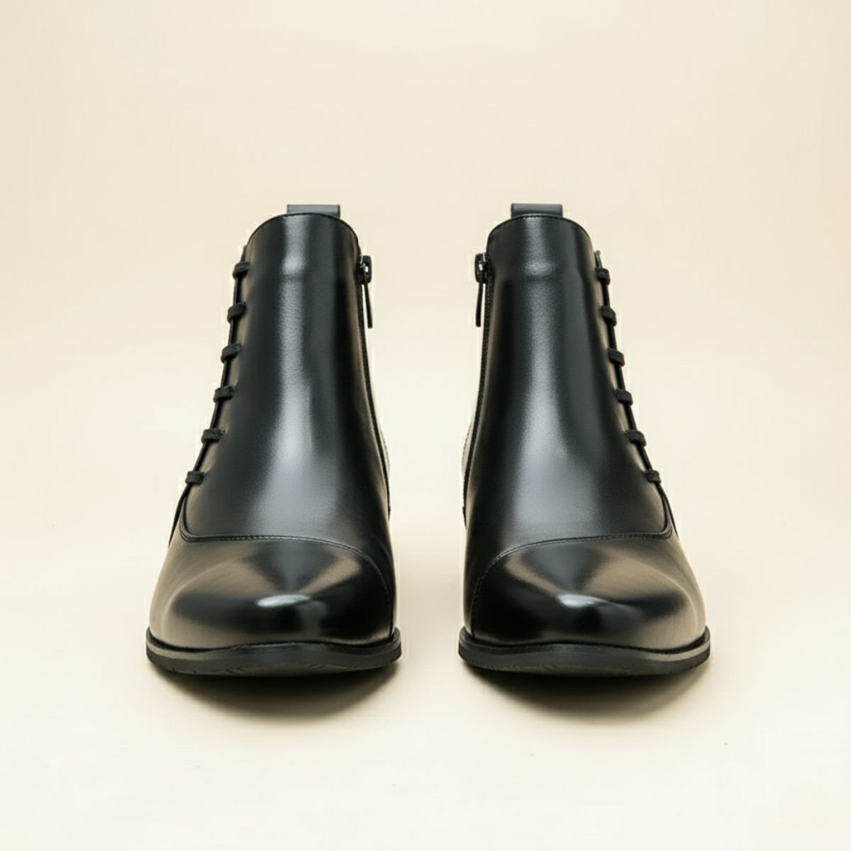 Men's Leather Chelsea Boots Polished Black