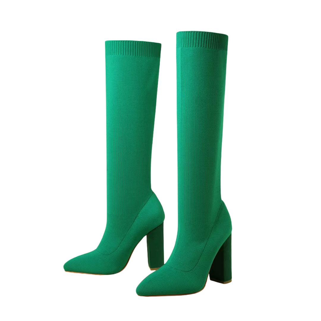 Women's Knee High Stretch Boots - VibreMode