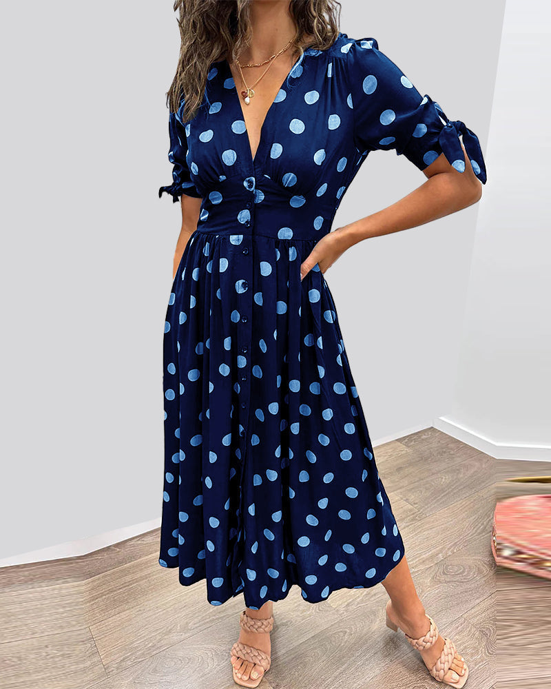 Stylish Dot Pattern Women's Dress