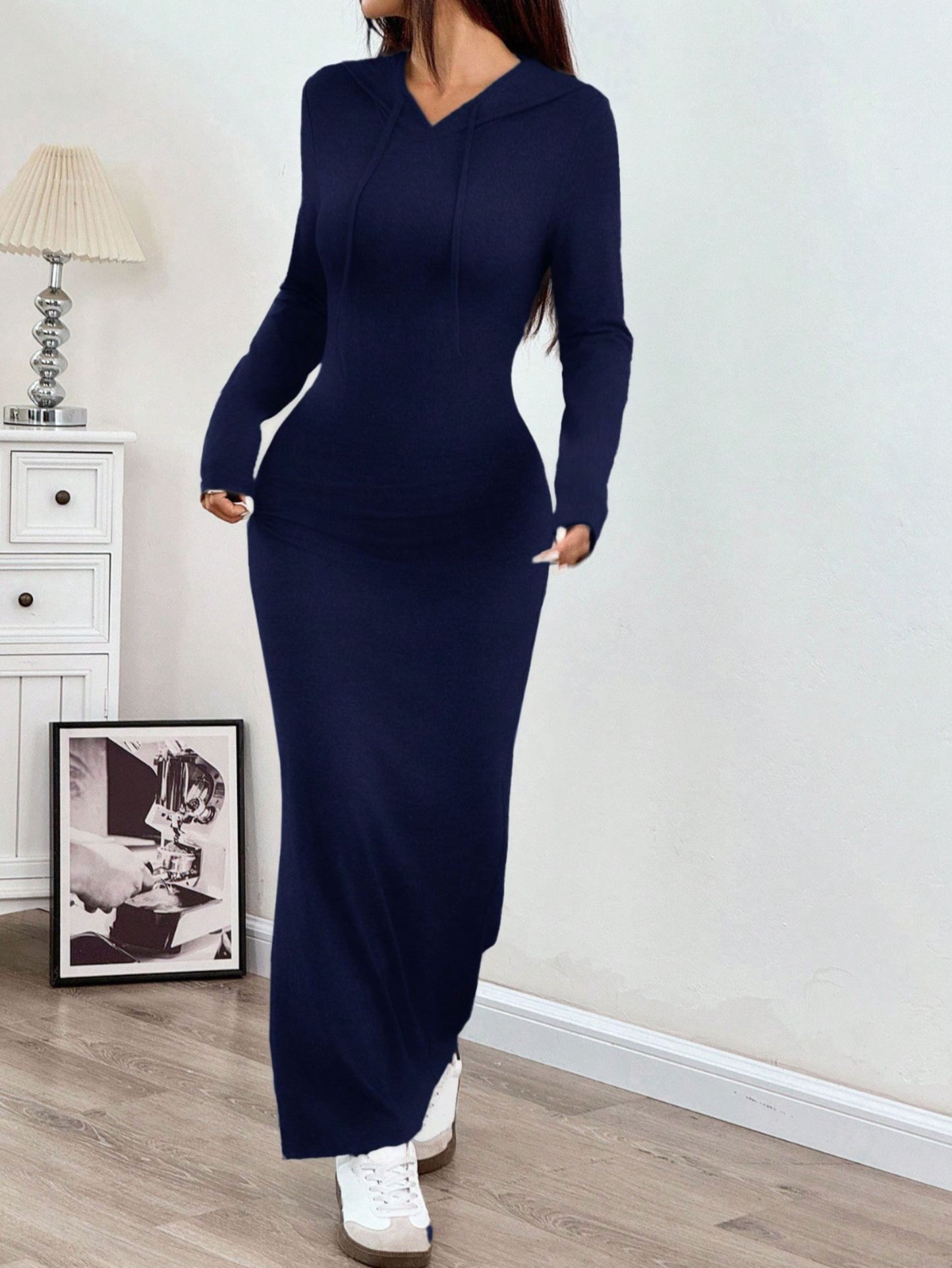 Fitted Long Sleeve Party Dress