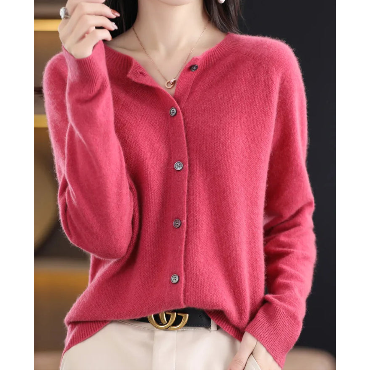 Lightweight Ladies Open Front Sweater - VibreMode