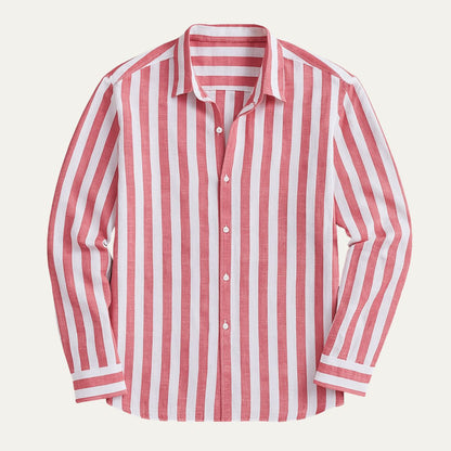 Valencia Men's Striped Linen Shirt - VibreMode