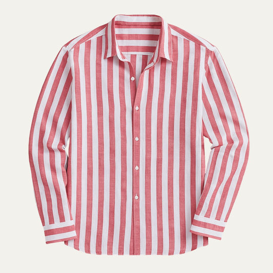 Valencia Men's Striped Linen Shirt - VibreMode
