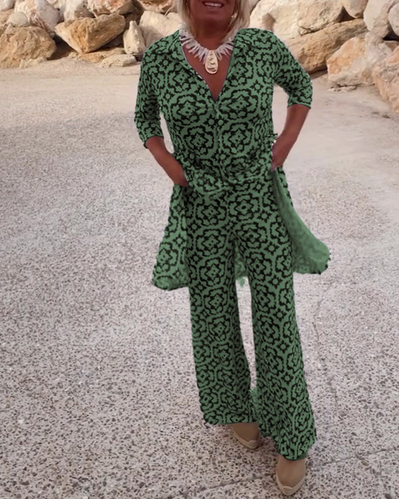Women's Printed Two-Piece Set