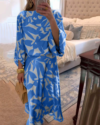 Women's Long Sleeve And Midi Skirt Set
