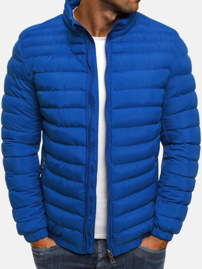 Men's Puffer Bomber Jacket Zip Closure