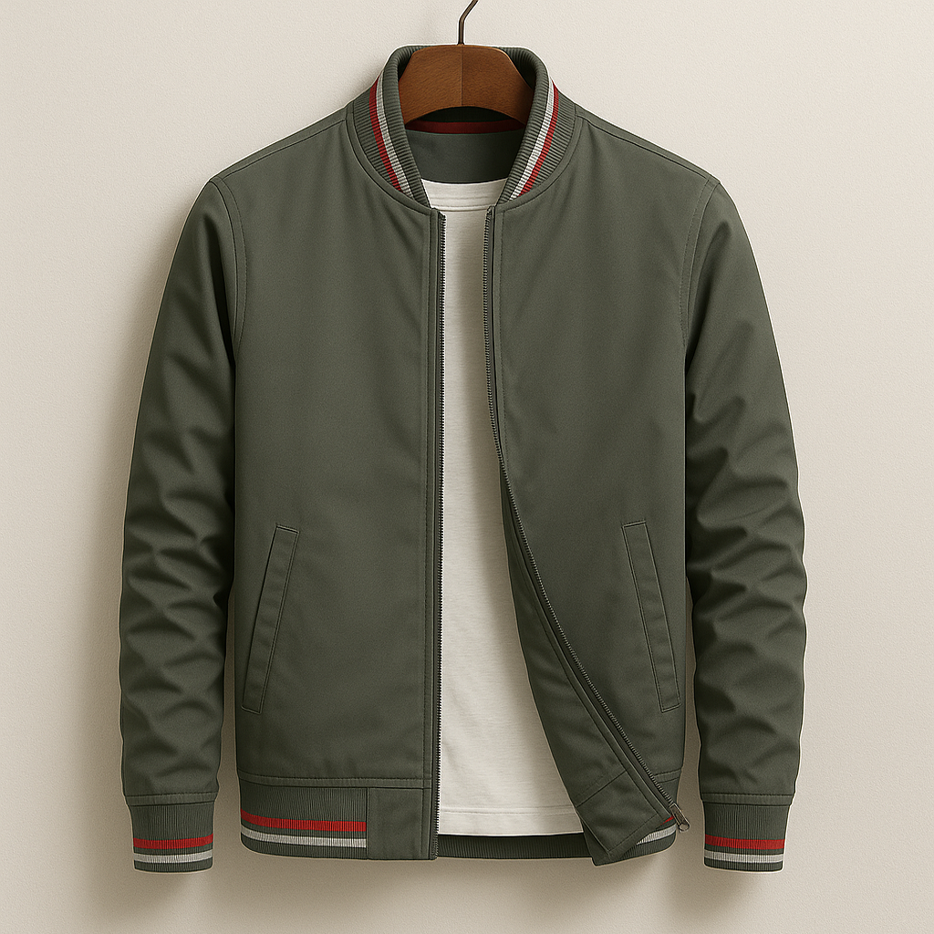 Vintage Style Zipper Bomber Coat