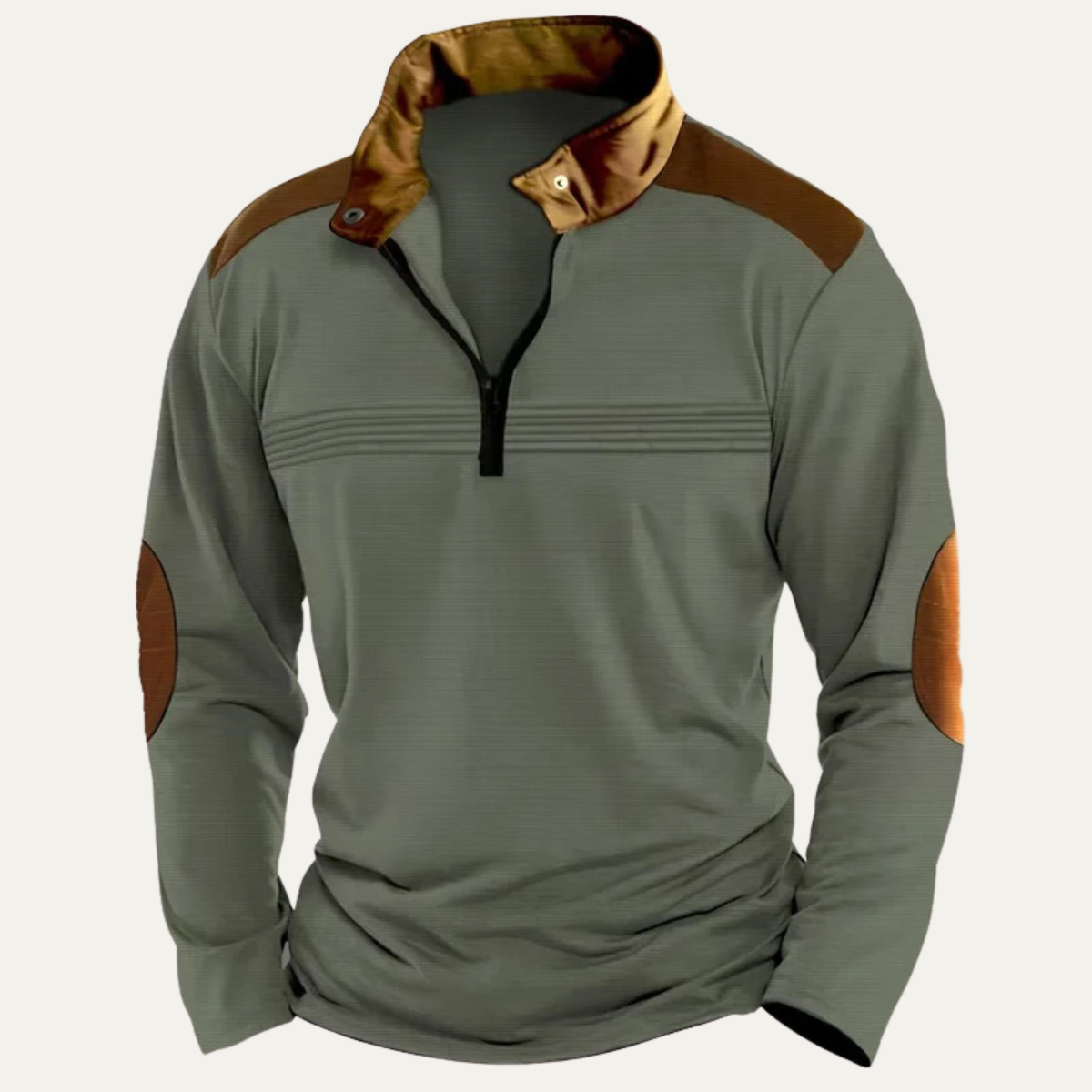 Men's Retro Half Zip Sweater Contrast Collar