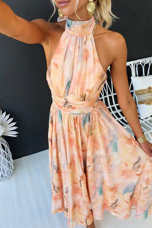 Women's Watercolour Maxi Dress Lightweight Summer