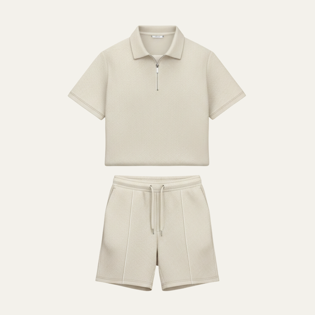 Men's Summer Shirt And Shorts Set Solid Color Casual