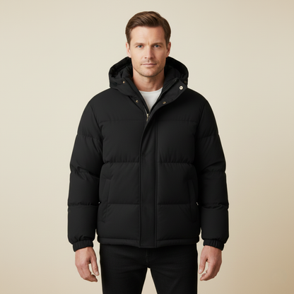 Men's Quilted Puffer Hooded Winter Jacket