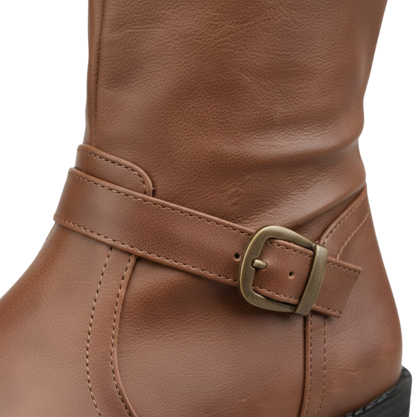 Warm Women's High Top Boot with Zipper and Buckle