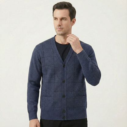 Men's V Neck Cardigan Sweater With Pockets