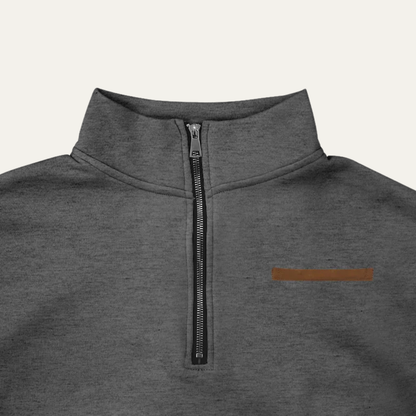 Men's Half Zip Sweater Warm Stand Collar Silver