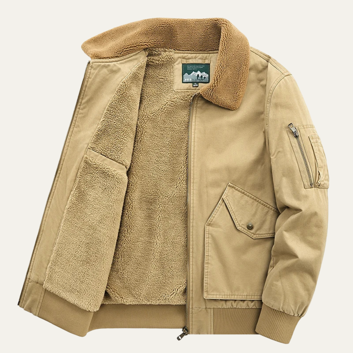 Men's Sherpa Lined Bomber Jacket