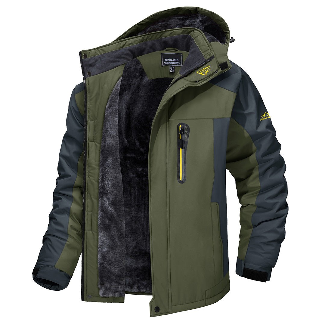 Men's Hooded Lined Outdoor Jacket Warm Durable - VibreMode