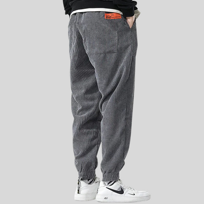 Men's Wide Corduroy Jogger Pants Relaxed Fit