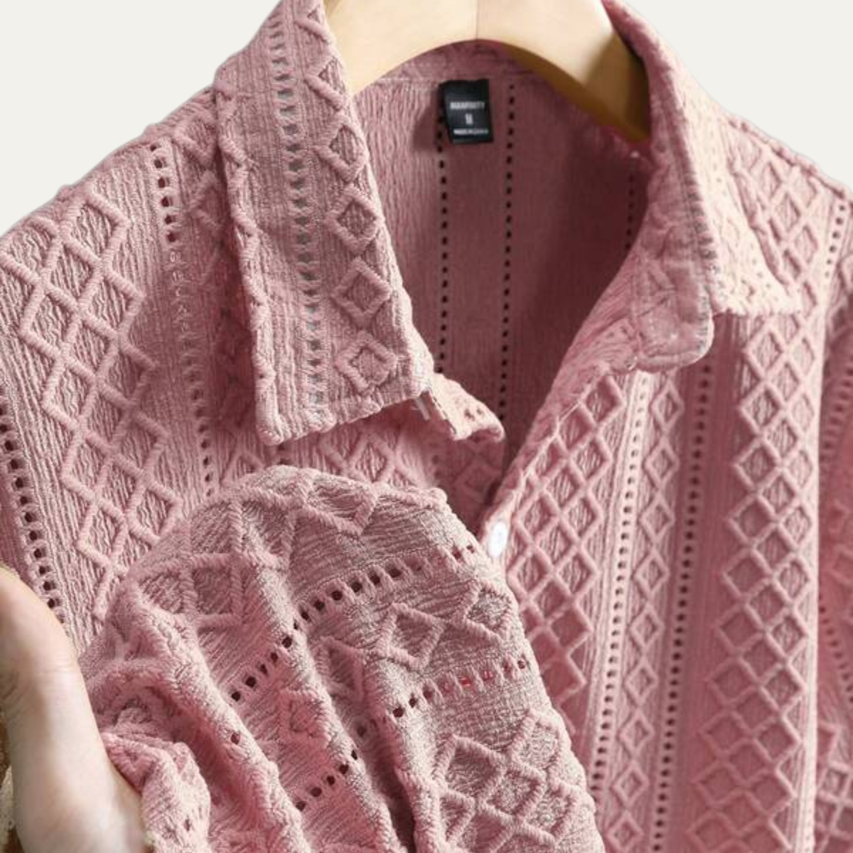 Men's Textured Button Up Shirt Casual