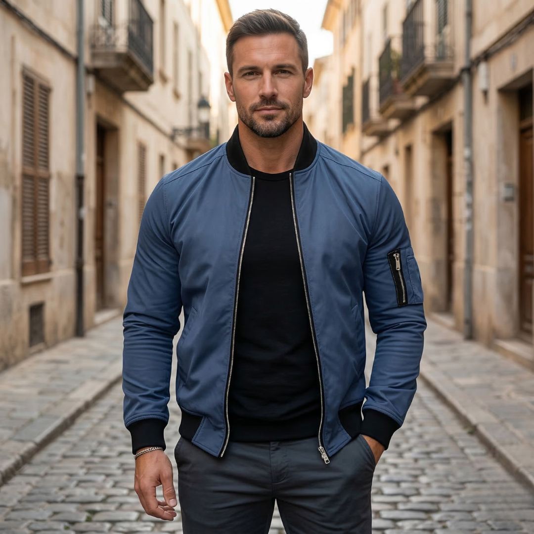 Men’s Bomber Jacket Zip Up Casual Lightweight Outerwear
