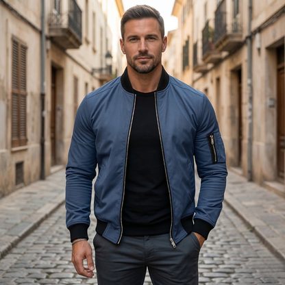 Men’s Bomber Jacket Zip Up Casual Lightweight Outerwear