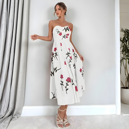 Women's Sleeveless A-Line Floral Dress