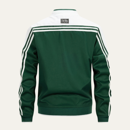 Men's Lightweight Zip Up Track Jacket Breathable Striped Sleeves