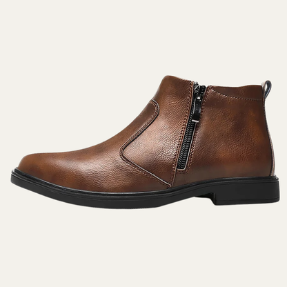 Men's Leather Chelsea Boots Side Zip - VibreMode