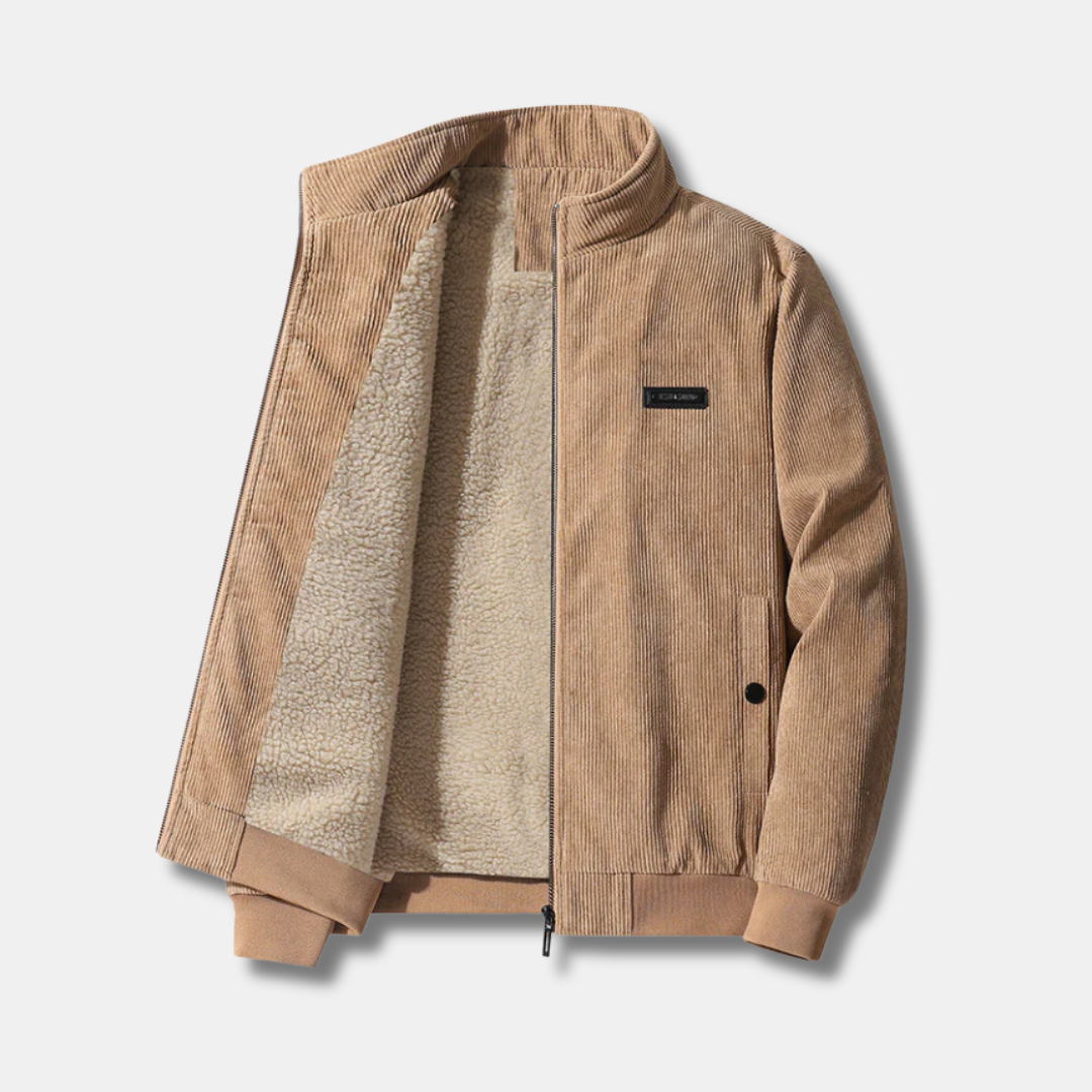 Fuzzy Sherpa Lined Corduroy Coat