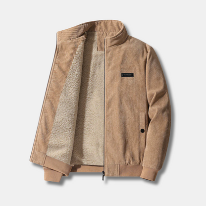 Fuzzy Sherpa Lined Corduroy Coat