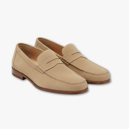 Classic Brown Leather Slip On Shoes - VibreMode