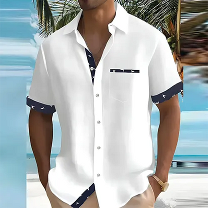 Men's Short Sleeve Summer Shirt Breathable Cotton