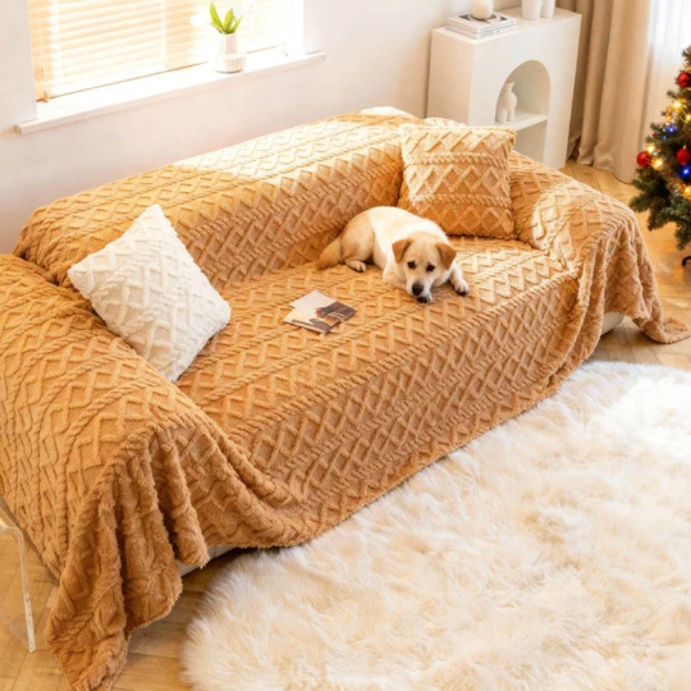 Shaggy Sofa Slipcover Soft Fabric
