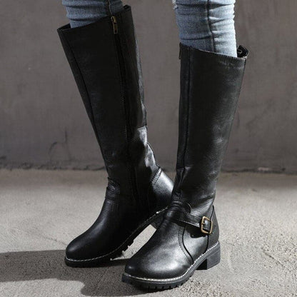 Elegant Buckle High Heel Boots for Ladies