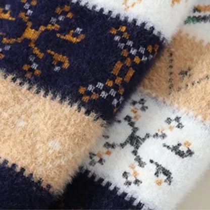 Men's Fleece Crewneck Sweater Nordic Pattern