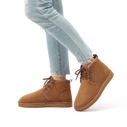 Men's Suede Snow Boots Warm Fur Lined Non Slip