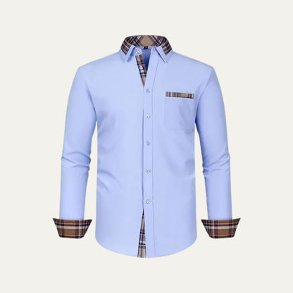 Men's Contrast Trim Button Up Shirt