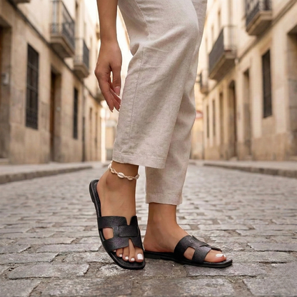 Slide Sandals Flat Open Toe Double Strap Women