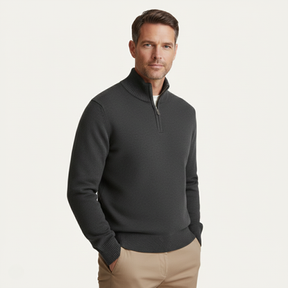 Men's Soft Wool Quarter Zip Sweater