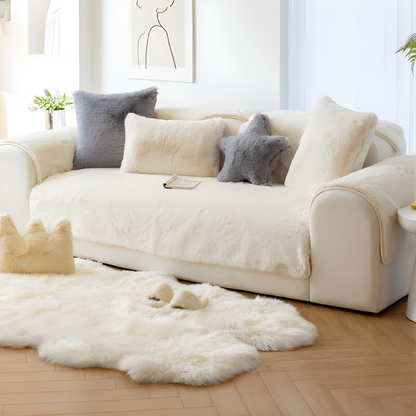 Faux Fur Sectional Sofa Slipcover - VibreMode