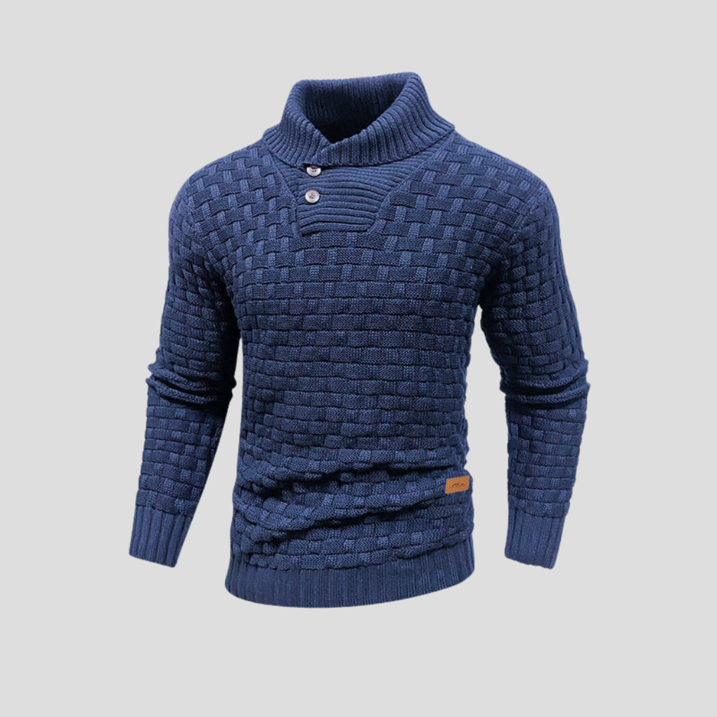 Men's Button-Up Half-Collar Sweater