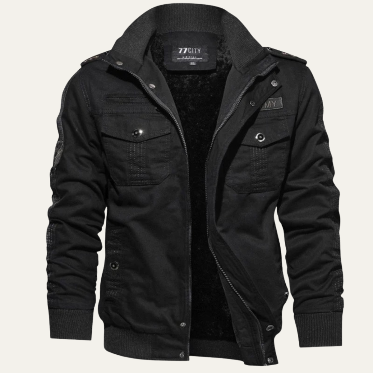 Men's Windproof Bomber Jacket Thick Plush Lined