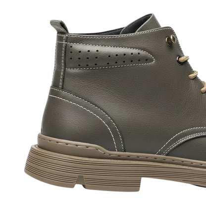Men's Classic Leather Ankle Boots Height Boost Shoes