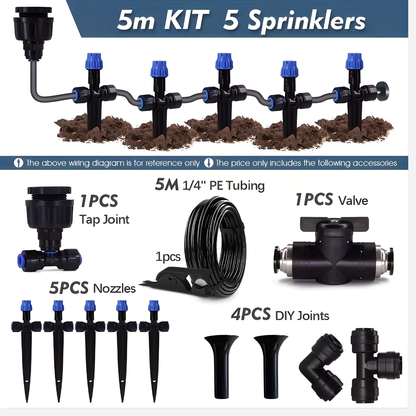 Adjustable Garden Irrigation System With Flexible Sprinklers - VibreMode